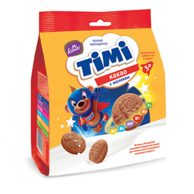 Печенье обогащенное TIMI какао с молоком