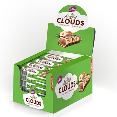 Конфеты «KONTI Milky Clouds» с молоком и орехами