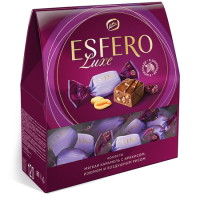 ESFERO Luxe мягкая карамель с арахисом, изюмом и воздушным рисом