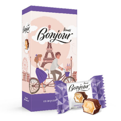 Конфеты «Bonjour Konti» со вкусом сливок - Кондитерская фабрика Конти