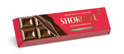 SHOKOTEL темный шоколад с начинкой со вкусом миндаля