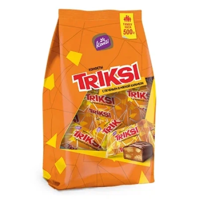 Triksi with cookies in soft caramel