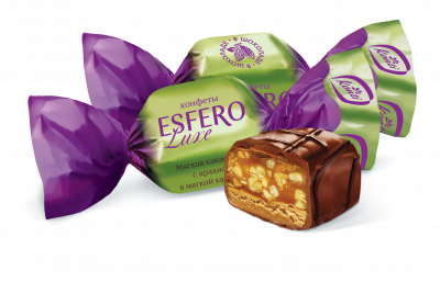 Конфеты «ESFERO Luxe» Мягкая какао-нуга с арахисом в мягкой карамели ...