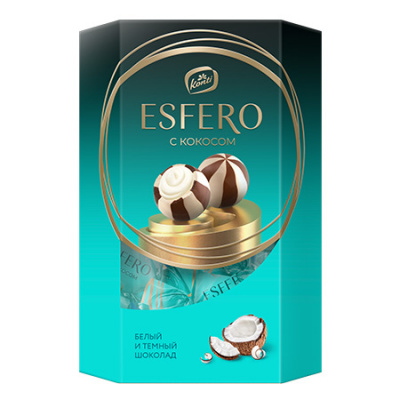 Конфеты «Esfero» из темного и белого шоколада с кокосом