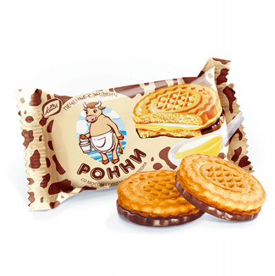 Печенье-сэндвич «Ронни» со вкусом сгущенного молока